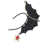 NIYANGLE Manchette D'oreille Gothique Aile de Fée Noire en Alliage Léger sans Piercing pour Soirée Halloween ou Mariage Chic et Délicate
