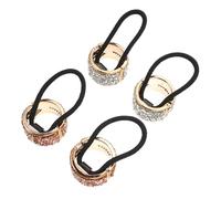 NIYANGLE Manchette pour Queue de Cheval 4Pcs Élastiques à Cheveux Anneau à Ressort Accessoires Coiffure pour Mariages et Fêtes