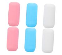 NIYANGLE Manchons Élastiques en Silicone pour Bouteilles de Voyage 6 Pcs 22 Cm Anti-fuites Blanc Bleu Rose pour Flacons Shampoing Lotion Soins Personnels Voyage