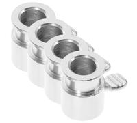 NIYANGLE Manchons en Fer Chromé 4 Pièces pour Barbecue Extérieur, Accessoires pour Gril Rotatif Butée, Outil Cuisson Poulet Rôti pour Barbecue Gaz