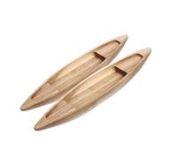 NIYANGLE Maquette de Bateau en Bois 2 Pièces, Modèle de Voilier Miniature, Décoration Intérieure en Bois Naturel, Ornement Nautique pour Bureau et Salon, Sculptures de Bateaux Flottants