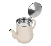 NIYANGLE Marmite Filtrante Inox 316 Alimentaire 500 Ml Blanche avec Filtre Mailles Fines, Carafe à Huile Cuisine Antiadhésive, Pot à Graisse pour Cuisson Maison et Camping