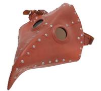 NIYANGLE Masque de Corbeau à Long Nez en Plastique Rouge Trous de Ventilation, Taille Unique pour Fête Costumée Halloween et Bal Masqué Steampunk
