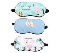 NIYANGLE Masque Yeux en Flanelle Lot de 3 Doux et Lavable Compresse Froid pour Voyage et Sieste Accessoire de Sommeil pour Adultes et Garçon et Filles