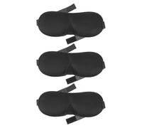 NIYANGLE Masques de Sommeil 3 Pièces Noirs 3d Respirants Occultants pour Bureau, Protection Oculaire Confortable pour Sieste et Voyage, Masque Réglable pour Détente et Sommeil Réparateur