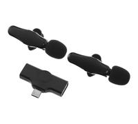 NIYANGLE Microphone Cravate sans Fil 2.4g Portable Abs Noir Récepteur pour Smartphone, Liberté sans Fil pour Streaming en Direct et Activités en Extérieur