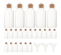 NIYANGLE Mini Bocaux en Verre 20 ML avec Bouchon en Liège 40 Pièces Flacons Suspendus Décoratifs pour DIY Conservation de Souvenirs et Messages pour Loisirs Créatifs et Décoration