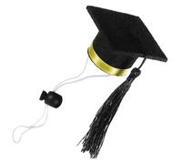 NIYANGLE Mini Chapeau de Graduation pour Petits Animaux de Compagnie, Couvre-chef Ajustable Pompon, Accessoire Photo Jaune pour Hamster, Cochon D'inde et Chinchilla - Fête et Décoration