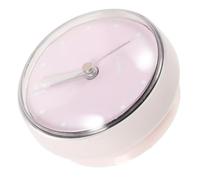 NIYANGLE Mini Horloge Murale Étanche à Ventouse pour Salle de Bain, Diamètre Compact, Plastique et Silicone Résistants, Fond Blanc avec Cadran Rose, la Cuisine et Buanderie