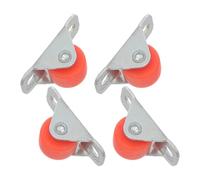 NIYANGLE Mini Roulettes Rigides pour Meubles 4 Pièces Ø 12 Mm Orange Vis Standard, Roulettes pour Petits Appareils Électroménagers, Petites Roues Fixes pour Mobilier de Bureau et