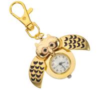 NIYANGLE Montre de Poche Or Rétro en Alliage, Hibou Dessin Animé Porte-clés | Décoration, Lire L’heure Facilement, Style Joli et Mode, Idée Présent, Forme Chouette