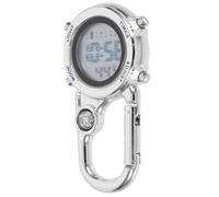NIYANGLE Montre Multifonctionnelle Numérique à Clip Mousqueton Bleu et Coque Métallique, Fonction Veilleuse pour Randonnée et Activités Extérieures