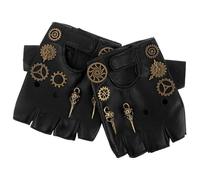 NIYANGLE Moufles Demi-Doigts Punk Unisexe en PU Clous, Style Moto et Cyclisme, Adaptés pour Femme et Homme, Moufles D’extérieur Multifonctions pour Scooter et Concerts Rock, Taille Unique