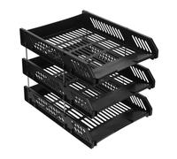 NIYANGLE Organisateur de Bureau Empilable Niveaux pour Dossiers Rangement Espace Travail Pratique Porte Documents Multifonctionnel pour Fichiers et Papiers Support pour Bureau et Maison