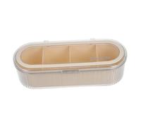 NIYANGLE Organisateur De Maquillage Transparent Avec Couvercle Boîte De Rangement Compartiments Pour Éponge Et Outils Cosmétiques Pour Bureau De Maquillage Voyages