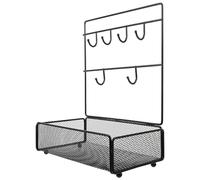 NIYANGLE Organisateur Mural Multifonction pour Clés et Bijoux Support Suspendu sans Perçage Patère Murale Noire Rangement Pratique pour Entrée et Bureau