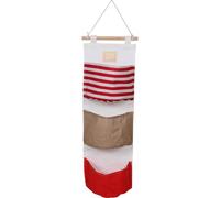 NIYANGLE Organisateur Mural Suspendu à 3 Compartiments en Tissu et Bois Massif, Solution de Rangement Polyvalente sans Outils, pour Entrée et Porte, Dimensions 72x19x10cm