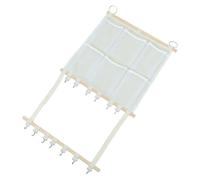 NIYANGLE Organisateur Suspendu Blanc pour Porte avec Grande Capacité, 6 Compartiments en Tissu et 13 Crochets en Bois, Décoration Murale pour Chambre de Garçon et Fille et Nurserie