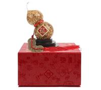 NIYANGLE Ornement de Calebasse au Trésor Décoratif pour Maison Intérieure | Verre, Feuille D’or, Plastique et Eau, Forme Gourde, Style Raffiné pour Salon et Bureau
