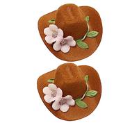 NIYANGLE Ornements de Bouteille de Vin Chapeaux en Feutre Marron 2Pcs, Décorations Stylées et Résistantes pour Fêtes de Noël et Soirées Conviviales