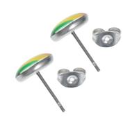 NIYANGLE Paire de Boucles D'oreilles Goujons en Acier Inoxydable 2 X 1 Cm, Boucles D'oreilles Colorées Arc-en-ciel, Bijou Lgbt Gay et Lesbienne, Accessoire Pride pour Femmes et Hommes