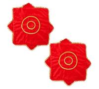 NIYANGLE Paire de Mouchoirs de Danse Rouges en Velours Octogonaux pour Performance et Compétitions, Accessoires Traditionnels Améliorant la Douceur Style