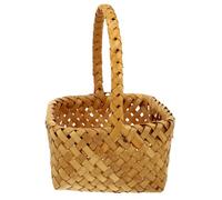 NIYANGLE Panier à Fleurs Portatif en Bois Tressé Beige Poignée