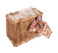NIYANGLE Panier de Bonbons de Mariage en Rotin Tressé avec Poignée Classique et Ruban, Boîte Vide Polyvalente Respirante pour Fêtes D'anniversaire et Activités Extérieures