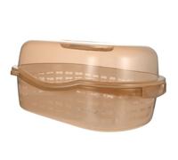 NIYANGLE Panier Égouttoir Cuisine avec Couvercle Double Usage pour Vaisselle Biberons et Fruits Matière PP Transport Facile Petit Modèle Kaki