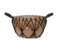 NIYANGLE Panier Tressé à Main Noir, Grand Format, Paille, Poignée | Conteneur Polyvalent, Texture Tissée Classique, Style Chic et Chaleureux, pour Succulentes, Bricoles