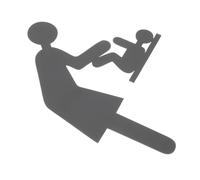 NIYANGLE Panneau d'Identification pour Toilettes Bébé en Acier Inoxydable Noir Brillant Plaque Signalétique pour Salle de Bain Ensemble d'Accessoires de Salle de Bain Noirs Panneau