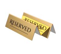 NIYANGLE Panneaux Acryliques Réservés pour Mariage Lot de 2 Pièces Design Élégant Doré pour Décoration de Fête et Organisation des Sièges