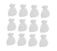 NIYANGLE Paquet à Motif Dentelle Blanc 12pcs Pochette à Bijoux Cordon Paquet De Rangement Et Respirant Pour Bonbons Et Petits Objets Accessoire Pratique Pour Fêtes Et Anniversaires