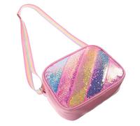 NIYANGLE Paquet Bandoulière pour Fille Paillettes Scintillantes et Sequins, Léger en Polyester, Sangle Réglable Arc-en-Ciel, pour Aventures Quotidiennes