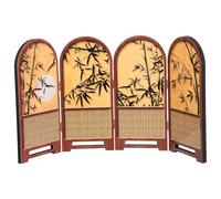 NIYANGLE Paravent Pliant Chinois en Bois Motifs Bambou Traditionnels, Écran Compact et Portable pour Bureau ou Espace de Vie, Panneau de Confidentialité Élégant