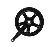 NIYANGLE Pédalier Monovitesse pour VTT avec Protège-pédalier 40 Dents, Manivelle à Emmanchement Carré Noire, Plateau Unique 40t pour Vélo Électrique Urbain et Loisirs en Plein Air