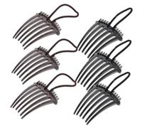 NIYANGLE Peigne à Cheveux Bosse Avec Élastique Lot De 6 Pièces Taille Moyenne Pour Volume Coiffure Femme Usage Quotidien Couleurs Café Et Noir