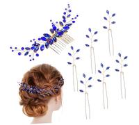 NIYANGLE Peigne à Cheveux Décoratif En 7 Pièces Pour Mariage Couleur Bleu Royal Accessoires Pour Cheveux Polyvalentes Pour Femmes Élégantes Pour Mariages Et Soirées