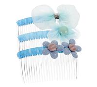 NIYANGLE Peigne à Cheveux Décoratif en Tissu Lot de 3 Inséré à Dents Larges Accessoire Élégant pour Chignon Fêtes et Événements