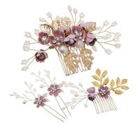NIYANGLE Peigne à Cheveux en Alliage Perles Artificielles et Cristaux, Épingles de U Élégantes pour Accessoires Cheveux Mariage, Usage Polyvalent et Robuste