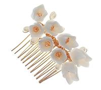 NIYANGLE Peigne à Cheveux Pour Mariage Avec Perles Et Fleurs Accessoire De Coiffure Floral Pour Mariée Peigne De Cheveux Pour Cérémonie