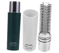 NIYANGLE Peigne à Friser Portable Brosse à Cheveux De Voyage Lot De 2 Format Compact Brosse Rotative Pour Brushing Femmes Usage Voyage Couleurs Ivoire Et Vert Foncé