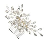 NIYANGLE Peigne De Mariage Élégant Cristal Et Perles Pour Nouvelle Mariée Accessoire Coiffure Chic Et Raffiné Pour Jour