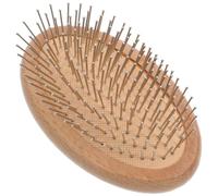 NIYANGLE Peigne de Massage sans Électricité Statique Vintage en Bois de Hêtre et Bambou Marron Confortable et Forme Ronde pour Cheveux Démêlés