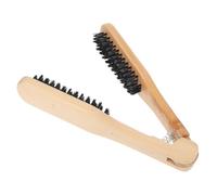 NIYANGLE Peigne Lisseur Double Face En Bois Beige Poils Anti-frisottis Pour Femme Usage Quotidien Coiffage Et Coloration