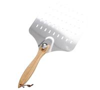 NIYANGLE Pelle à Pizza avec en Bois Antidérapant Perforée en Aluminium Outil Sûr et Pratique Forme Carrée pour Restaurants Occidentaux