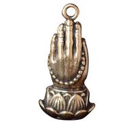 NIYANGLE Pendentif Main Bouddha Laiton Décoratif Suspendu pour Porte-clés DIY Breloque Multi-usage pour Sac à Dos Sac à Main Décoration Bureau et Cadeau Chanceux