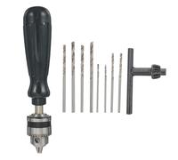 NIYANGLE Perceuse à Bois Manuelle Noir Outil de Perçage Manuel, Abs et Caoutchouc 1mm 1,5mm 2mm 2,5mm 3mm, pour Noyer et Plastique, Sculpture et Gravure