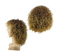 NIYANGLE Perruque Courte Bouclée Marron pour Femmes Synthétique Haute Température Confortable et Naturelle pour Cosplay et Usage Quotidien