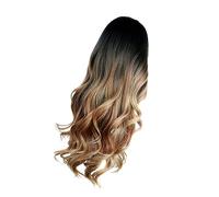 NIYANGLE Perruque Longue Bou Dégradé Marron Milieu Accessoire De Coiffure Pour Femme Réaliste Et Naturelle